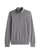 Quarter-Zip Mock Neck Jumper - Grey - M image