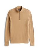 Quarter-Zip Jumper With Cashmere - Beige - XL image