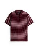 Liquid Cotton Interlock Knit Striped Polo Shirt - Wine - M image