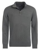 Cotton Half Zip Knitted Jumper - Green - M image