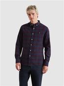 Brewer Organic Check Shirt - Wine - M