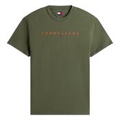 Linear Logo Embroidery Crew Neck T-Shirt - Green - S image