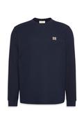 Long Sleeve Waffle Badge Crew T-shirt - Navy - M image
