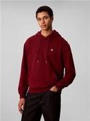 Cotton Terry Badge Hoodie - Red - S