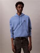 Cotton Terry Badge Hoodie - Blue - S image