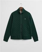 Quilted Cord Collar Full Zip Jacket - Green - L image