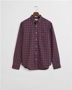 Regular Fit Checked Classic Poplin Shirt - Wine - M image