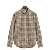 Regular Fit Corduroy Check Shirt - Beige - M image
