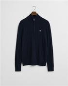 Lambswool Cable Half Zip Jumper - Navy - M image