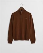 Superfine Lambswool Half Zip Sweater - Brown - M image