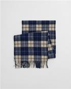 Wool Checked Scarf - Blue - One image