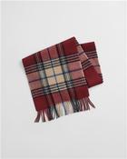 Wool Checked Scarf - Wine - One image