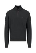 Troyer Button Cotton Sweater - Black - 2XL image