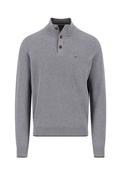 Troyer Button Cotton Sweater - Grey - 2XL image