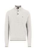 Troyer Button Cotton Sweater - White - 2XL image