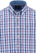 Combi Check Button Down Shirt - Wine - M image
