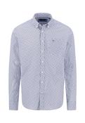 Graphic Print Cotton Button Down Shirt - Multi - M image