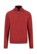 Troyer-Zip Supersoft Cotton Jumper - Red - M
