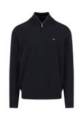 Troyer-Zip Supersoft Cotton Jumper - Black - L