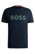 Thinking T-shirt with Rubber-print Logo - Navy - S image