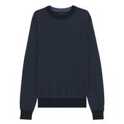 Klapok Cotton-Blend Two-Tone Structure Sweater - Navy - L image