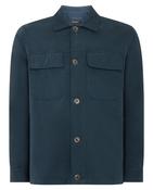 Regular Fit Double Pocket Shacket - Blue - L image