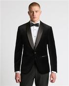 Romeo Slim Fit Velvet Dinner Jacket - Black - 38R image