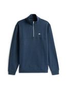 Tonal Tommy Badge Half Zip Sweatshirt - Navy - M image
