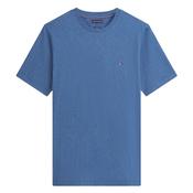 Flag Embroidery Crew Neck T-Shirt - Marl Blue - XS