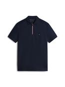 Liquid Cotton Interlock Knit Zipped Polo Shirt - Navy - L