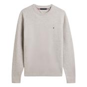 Textured Knit Crew Neck Jumper - Grey - M