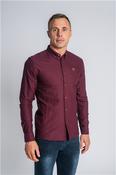 Tesoni Long Sleeve Oxford Shirt - Wine - M image