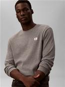 Long Sleeve Waffle Badge Crew T-shirt - Grey - M image