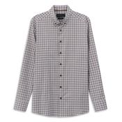 Casual Check Pattern Shirt - Brown - M