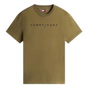 Linear Logo Embroidery T-Shirt - Green - XS