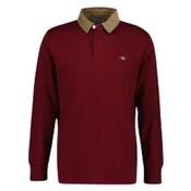 Corduroy Collar Heavy Rugger Shirt - Wine - L