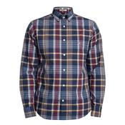 Mens Classic Poplin Check Shirt - Blue - M