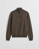 Superfine Lambswool Half Zip Sweater - Green - M