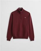 Superfine Lambswool Half Zip Sweater - Wine - M