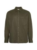 Melange Flannel Easy Button-Up Shirt - Green - M image