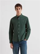 Slim Fit Brushed Organic Cotton Shirt - Popular Green - S
