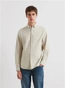 Brewer Slim Fit Organic Cotton Oxford Shirt - White Smoke - L