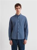 Brewer Slim Fit Organic Cotton Oxford Shirt - River Blue - S