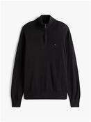 Pima Half-Zip Jumper With Cashmere - Black - L
