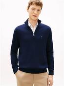Pima Half-Zip Jumper With Cashmere - Navy - XL