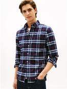 Brushed Oxford Check Shirt - Navy - L