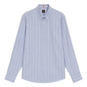 Ricoplus Striped Stretch Cotton Shirt - Blue - L image