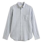 Striped Linen Blend Shirt - Blue - L image