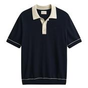Cotton Modal Polo Shirt - Navy - M image