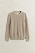 Micro Textured Cotton Crew Neck Sweater - Beige - L image
